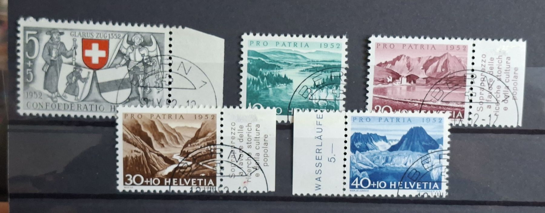 Tutti i francobolli: Pro Patria 1952 mit Tabs – Usato da Balgach venduto da SIMEON27