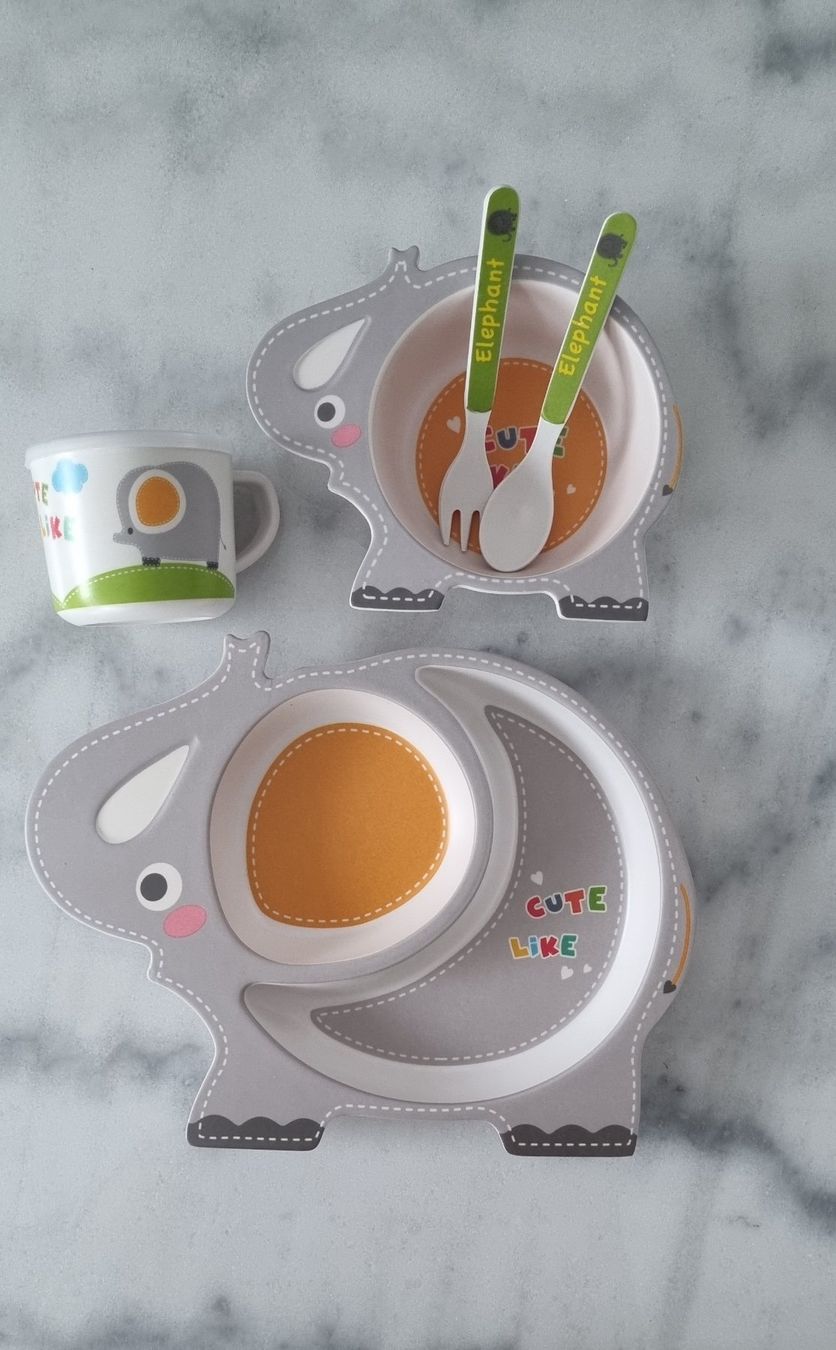 Set di piatti: KINDER GESCHIRR-SET Eco Bambo " ELEPHANT " – Nuovo e nell'imballaggio originale da Stäfa venduto da BURG23