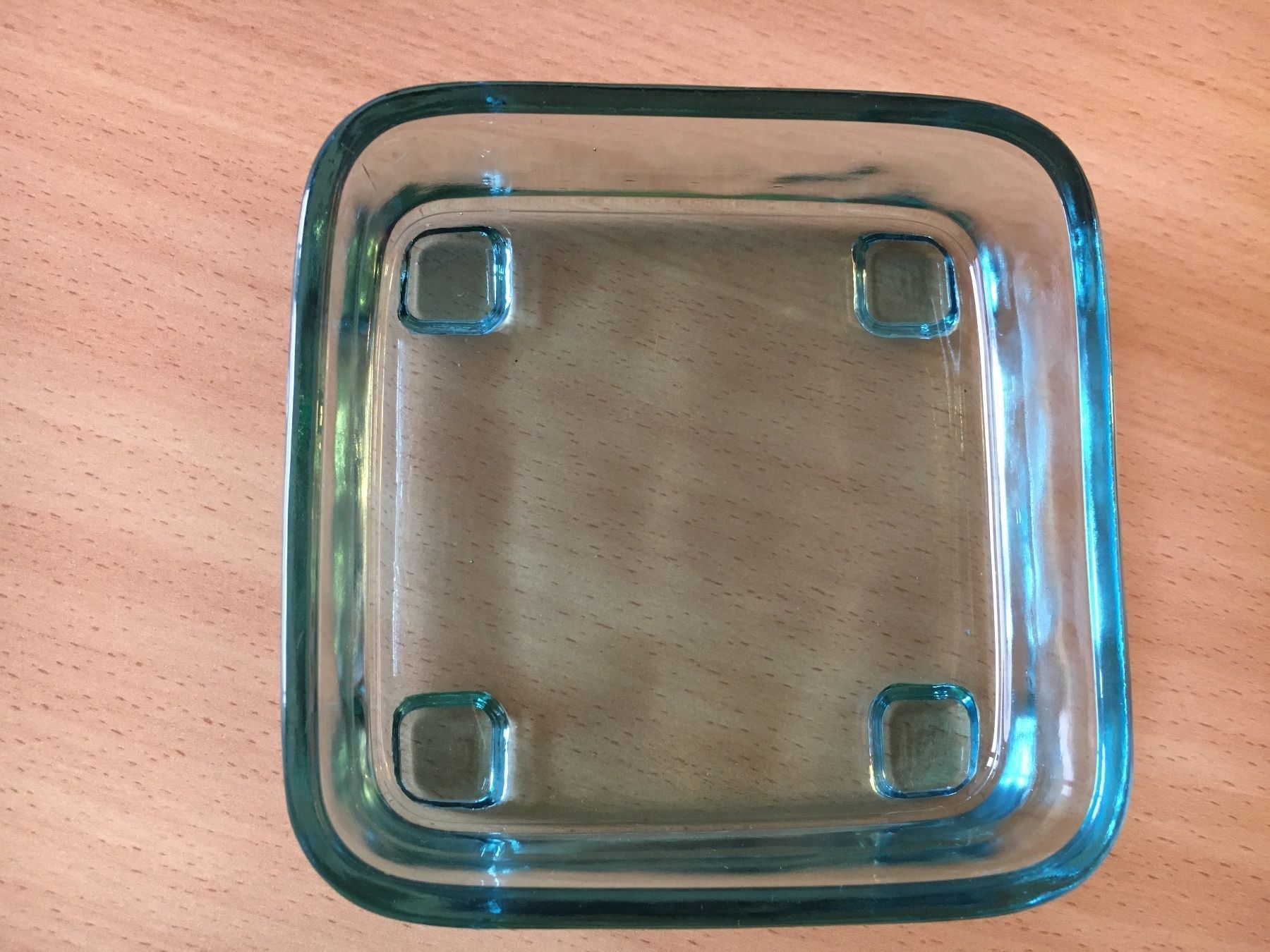 Aschenbecher: Aschenbecher, Glas, türkis, quadratisch – Gebraucht aus Luzern von Jiggy_8898 1