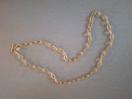 lange Halskette goldfarben/mattiert