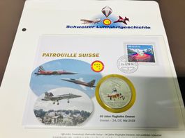 Patrouille Suisse  Numisbrief versilberte Medaille 2019