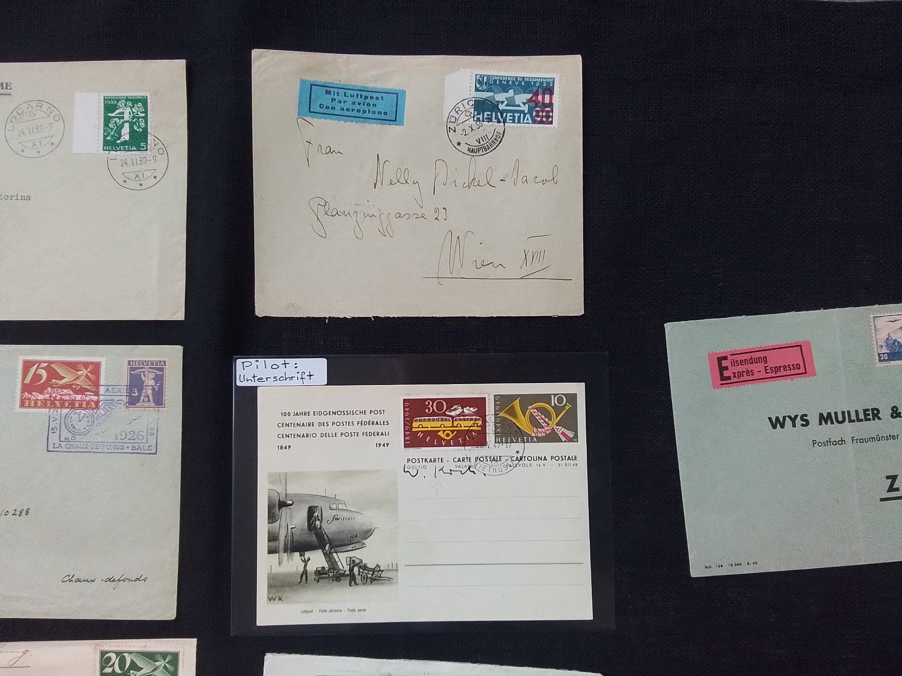 Tutti i francobolli: Lot 2 Flugpost ( 10 Belege ) – Usato da Reichenburg venduto da Pipo-67 3