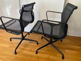 vitra, EA 108 ALU-S schwarz (2 Stühle)