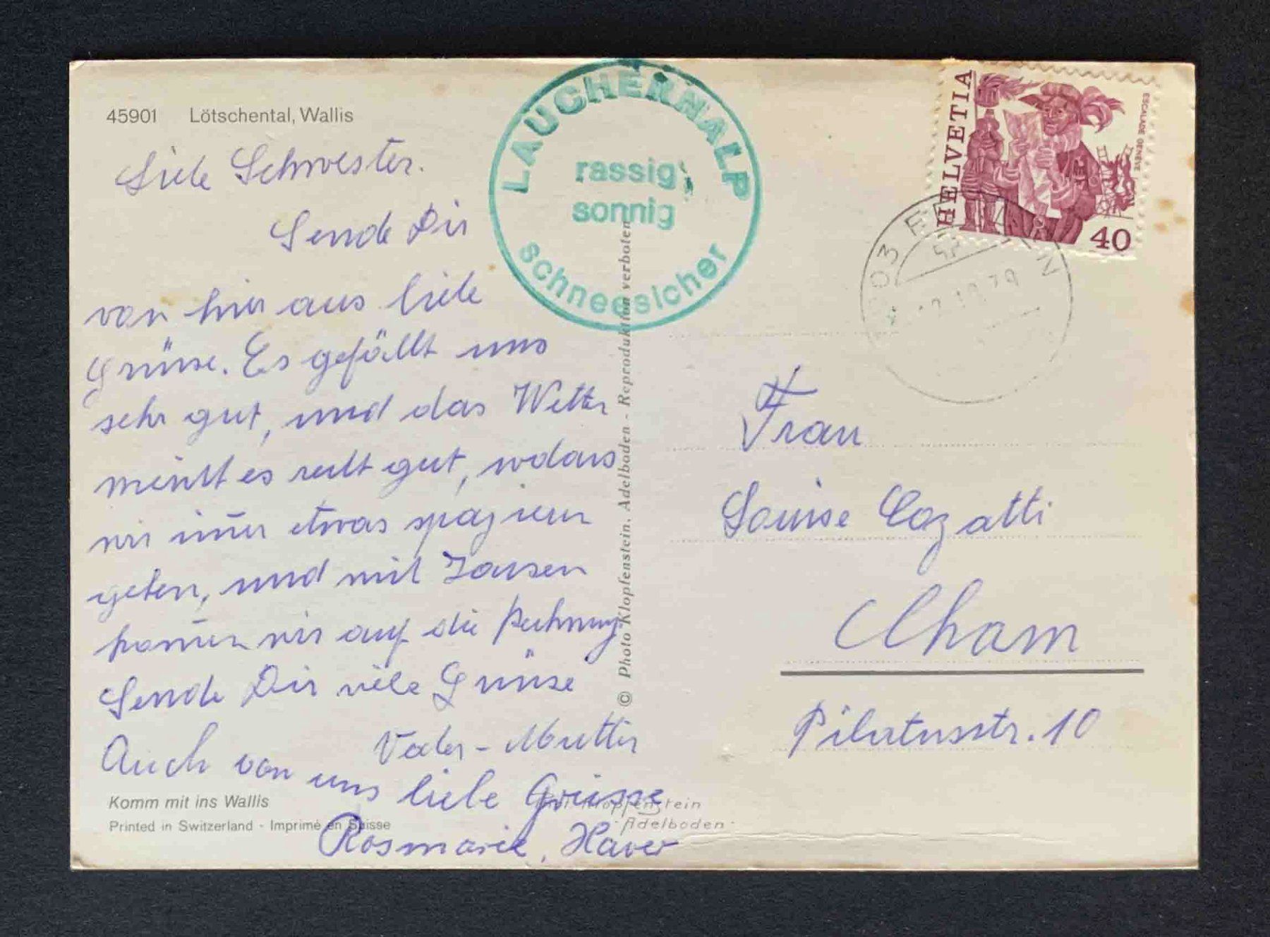 Cartoline postali: AK Lötschental Wallis – Usato da Goldau venduto da artelier1 1