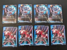 Gundam TCG Playset mit 8x Karten, blau
