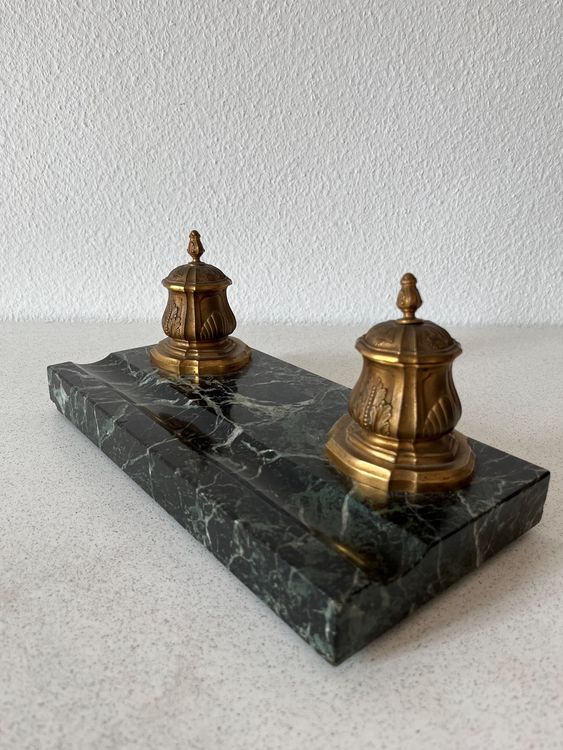 Französischer Art Deco Marmor Schreibtisch Tintenfass 30´er | Kaufen ...