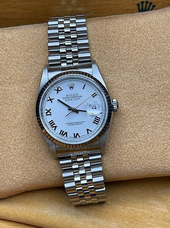 Rolex Orologi: Rolex Datejust 36 Ref. 16234 White Roman 2005 Full Set – Usato da Lugano venduto da luganotopwatches 9
