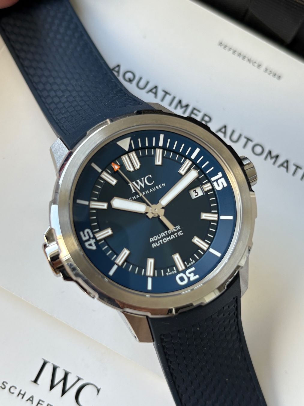 IWC Uhren: IWC Aquatimer Automatic Blue 42mm mit Garantie – Gebraucht aus Birsfelden von Mynos