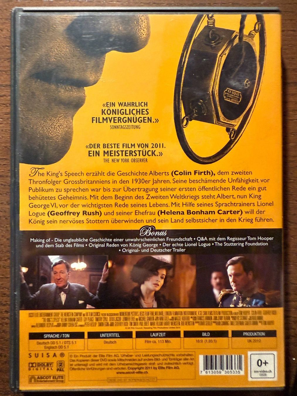 Tutti i DVDs: The King’s Speech – Usato da Zürich venduto da FilmFreunde 1