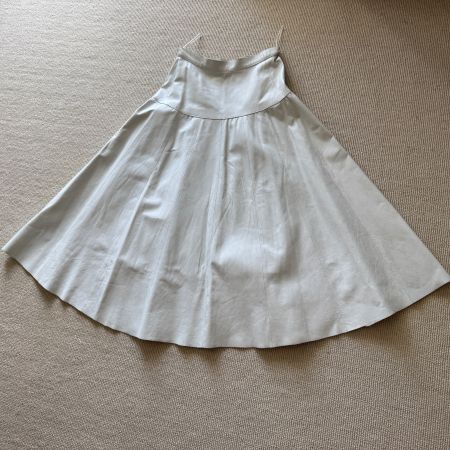 Vintage Lederjupe in weissem Echtleder Gr. 38