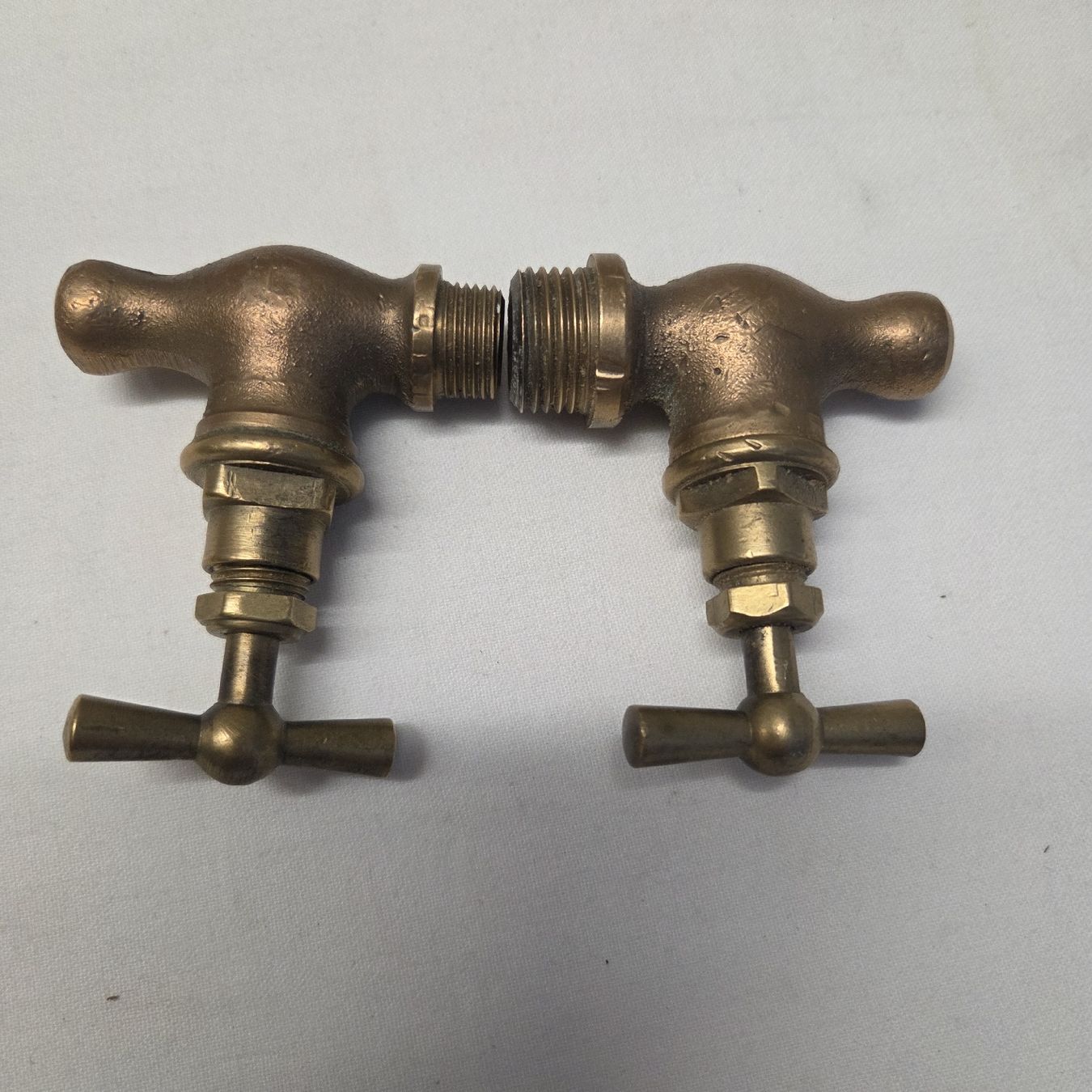 Rubinetteria: 2x Messing Eckventile Wasserhahn antik Vintage.. – Usato da Stans venduto da Ducati16 2