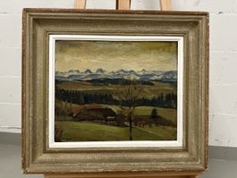 Fernand Riard  (1896-1959) Gemälde Landschaft Alpenpanorama