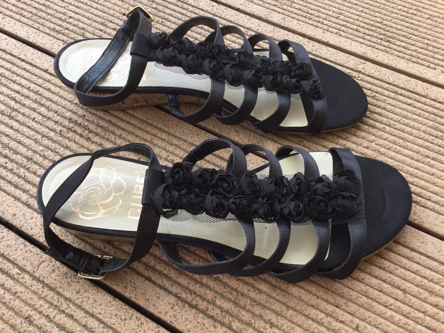 Cube Scarpe da donna: Sandalettes CUBE noires satinées roses – Nuovo e nell'imballaggio originale da Agiez venduto da chouchanelle 2