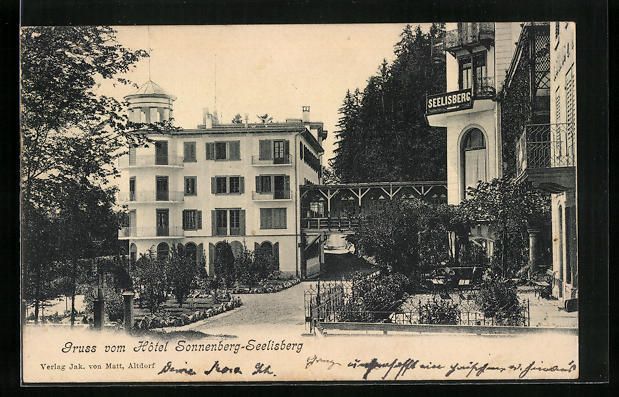 Cartoline postali: AK Seelisberg, Hotel Sonnenberg, 1904 – Usato da Berlin venduto da bartko-reher