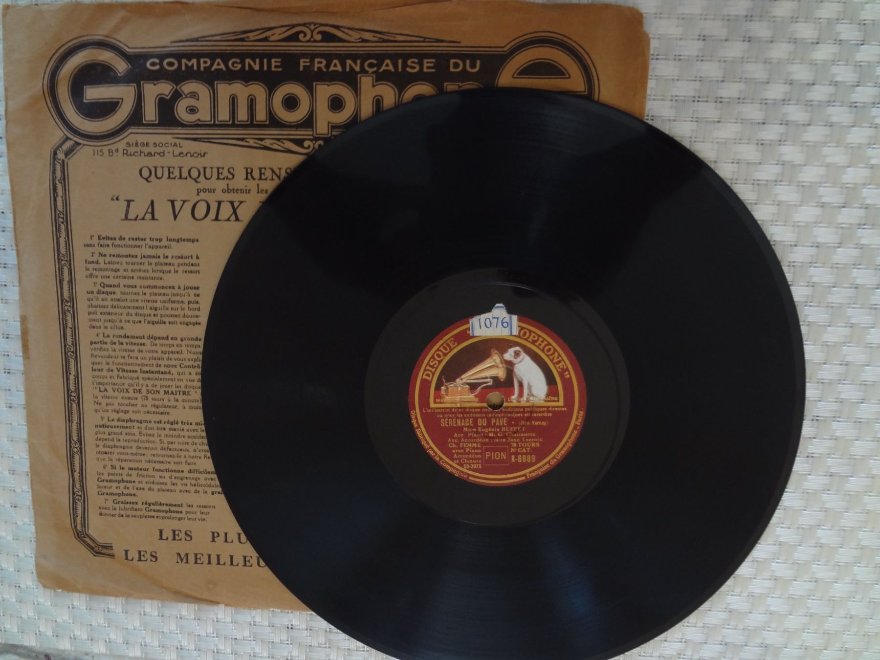 Vinyles: 8x 78tours- Pauline Carton- R.Caire- Edith Burger-E.Buffet + – D'occasion à Aigle par Robflac55 1