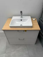Waschtisch mit Unterschrank, Holz-/Dekorplatte, Keramik-Lava
