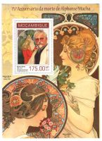 Block "Malerei. Alfons Mucha". Mosambik