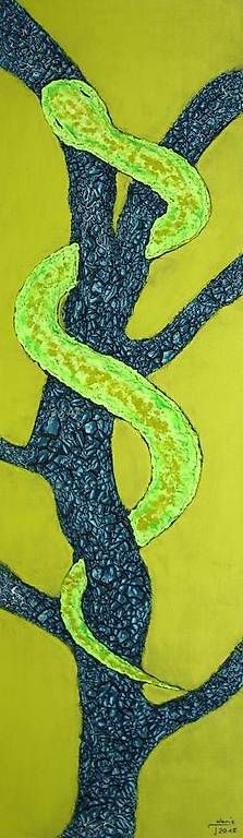 Gemälde: Acrybild Schlange – Gebraucht aus Romanshorn von Besan