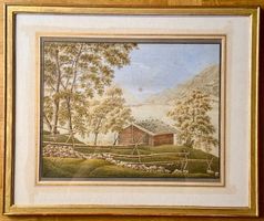 Altes Aquarell Thunersee / Niesen um 1800 - ∫