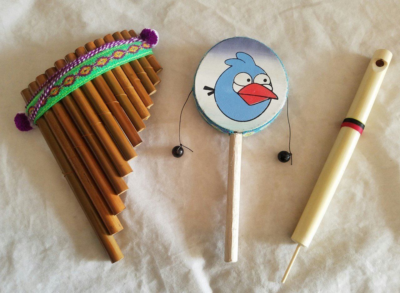 Musikinstrumente: Kinder Instrumente Set, 3 Instrumente, NEU!! – Neu (gemäss Beschreibung) aus Lima- Peru von Alpaka-Haus