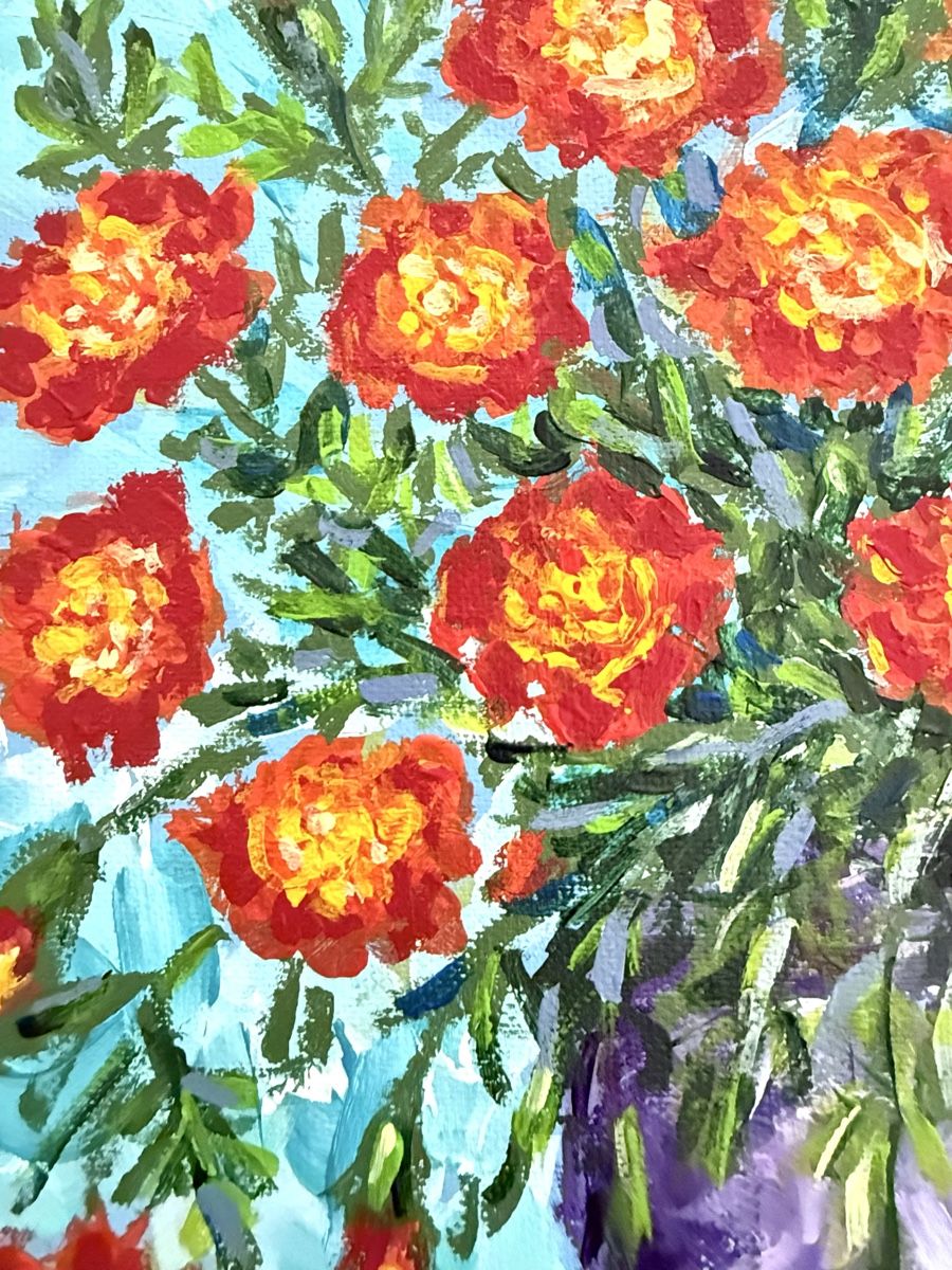 Dipinti: Gemälde auf Leinwand: Blumen. Handgemalt. Stillleben – Nuovo (secondo la descrizione) da Siselen BE venduto da Rolf131 6
