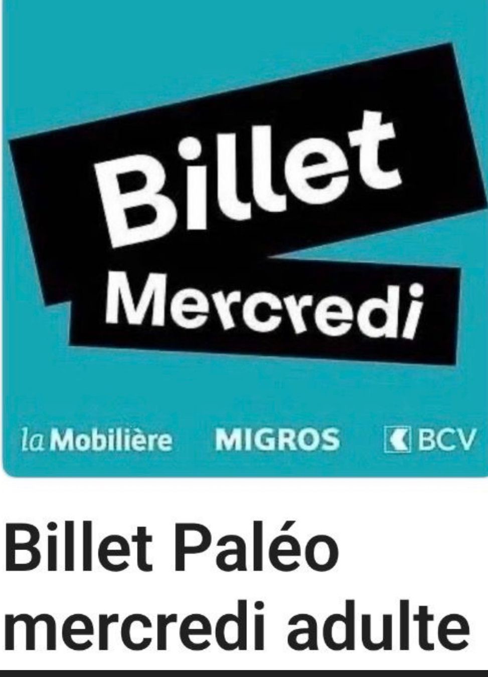 Tickets: 1x Billet Paléo mercredi 22.07. – Neu (gemäss Beschreibung) aus Schötz von AT_94
