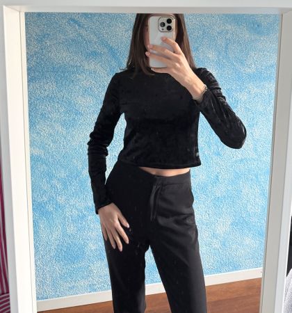 Schwarzes Samt-Top von H&M