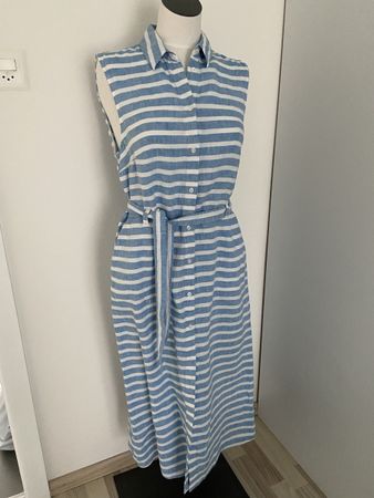 Sommerliches s.Oliver Leinen-Kleid, Gr. 40, gestreift
