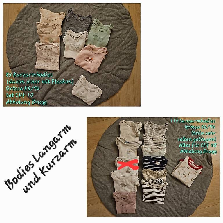 Kleiderpakete & -sets: Kinderkleider (Langarm und Kurzarmbodies) Grösse 86/92 – Gebraucht aus Brugg AG von man_cx5c