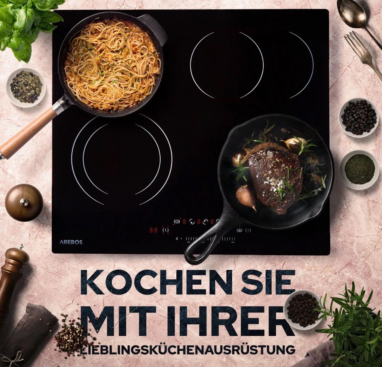 Herde: Glaskeramikkochfeld - 4 Kochzonen 7200 W – Neu und originalverpackt aus Amriswil von JaJa-Express 9