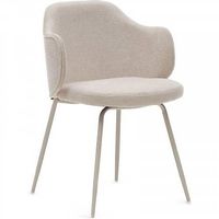 Kave Home Yunia Stuhl in Beige mit Stahlbeinen beige