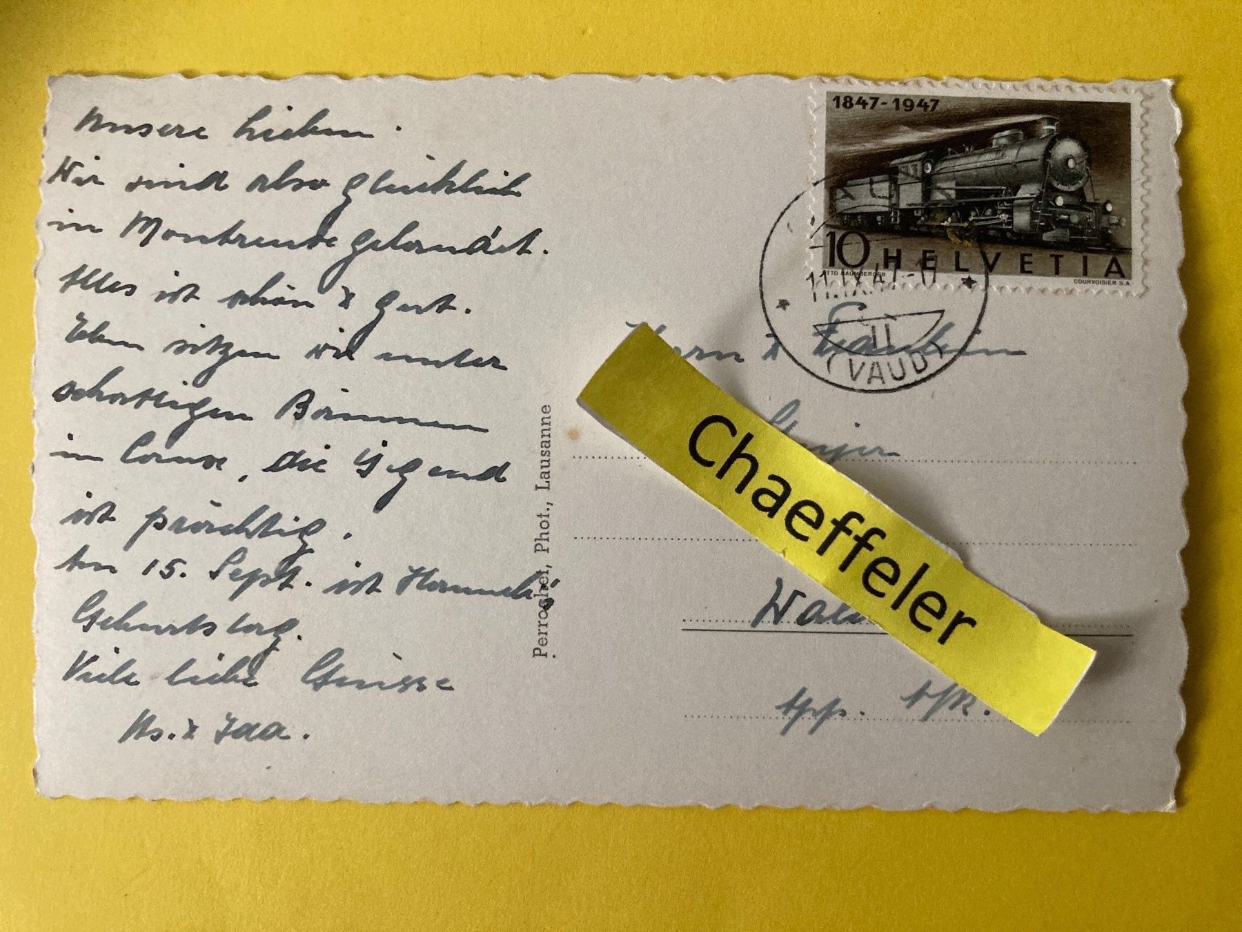 Cartoline postali: 1947. Glion Caux et Dents du Midi – Usato da Zürich venduto da Chaeffeler 1