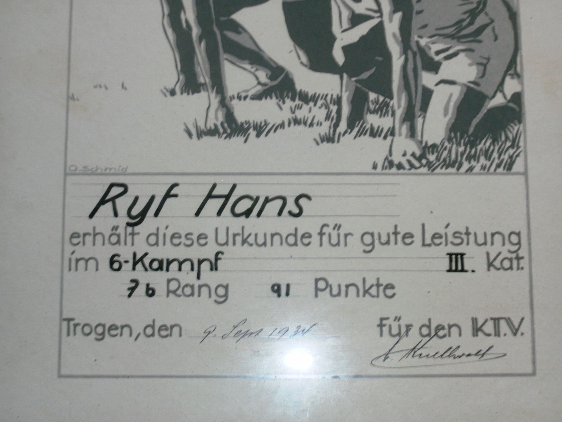 Documenti: Anerkennungsurkunde Sechskampf 1934 – Usato da Grenchen venduto da Kogi7 2