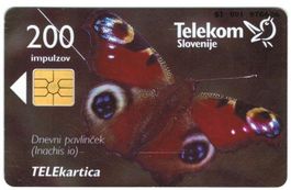 Telefonkarte Slowenien Chip-060 Schmetterling Tagpfauenauge