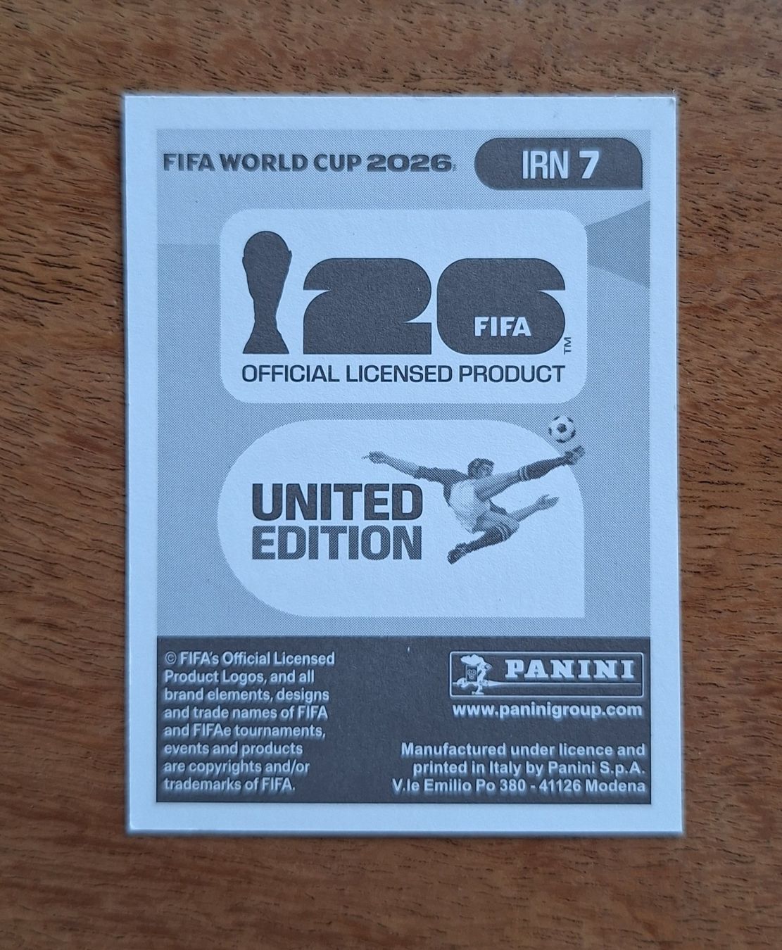 Panini Carte collezionabili: Panini Ramin Rezaeian IRN 7 – Nuovo (secondo la descrizione) da Romanens venduto da Crocette 1
