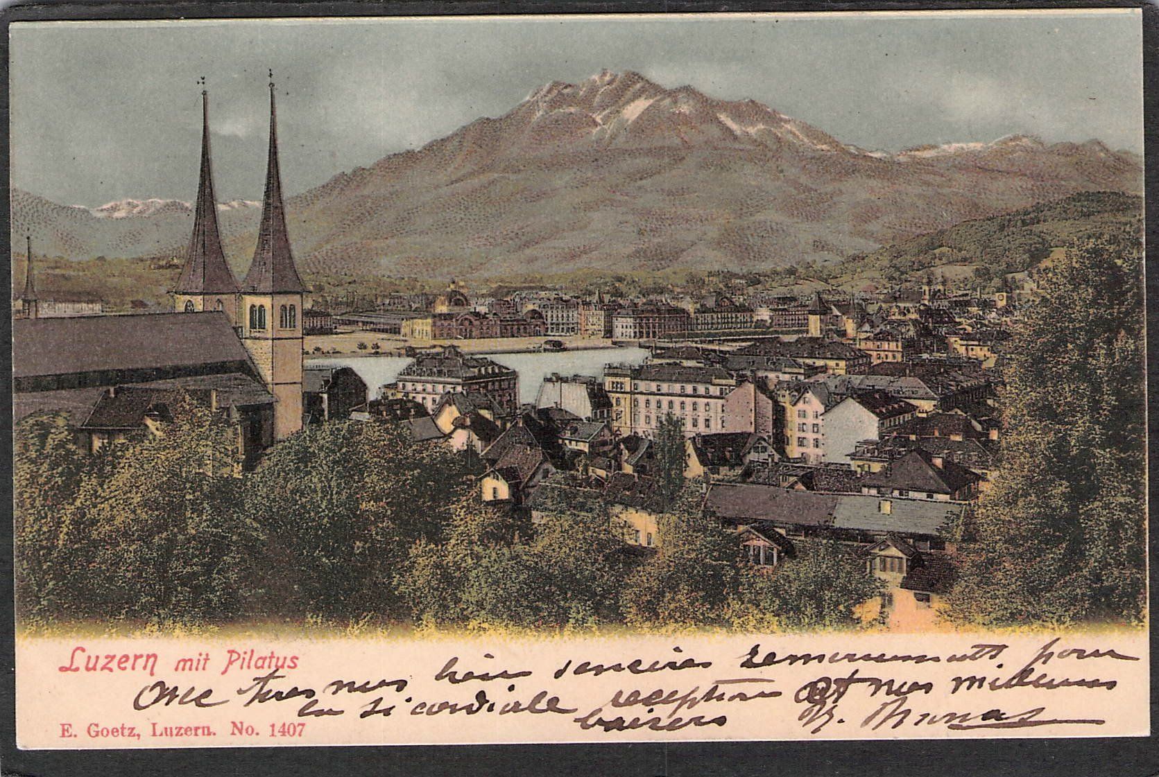 Cartoline postali: ^Luzern mit Pilatus , 1902 – Usato da Reichenburg venduto da Pipo-67
