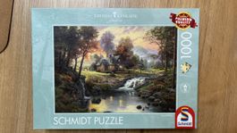 schönes Puzzle, Haus mit Landschaft, 