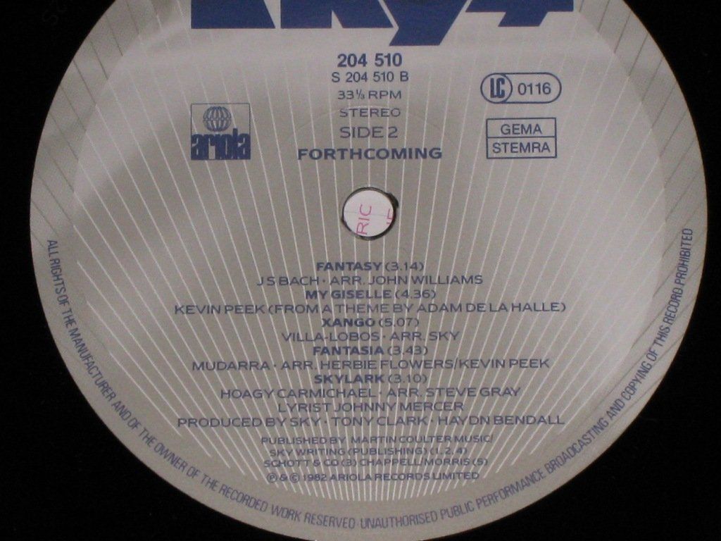 Dischi in vinile: LP - SKY 4 - FORTHCOMING – Usato da Steckborn venduto da Quo7 2