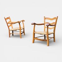 Tessiner Sessel, 2er Set // Holz & Geflecht