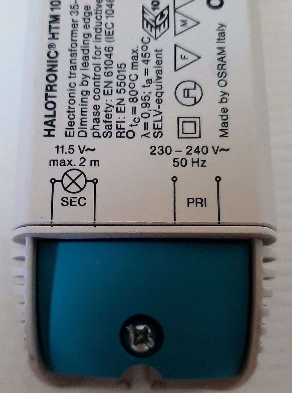 Componenti elettronici: OSRAM Halotronic HTM105 Netztrafo 12V – Nuovo (secondo la descrizione) da Zürich venduto da Zurich 2