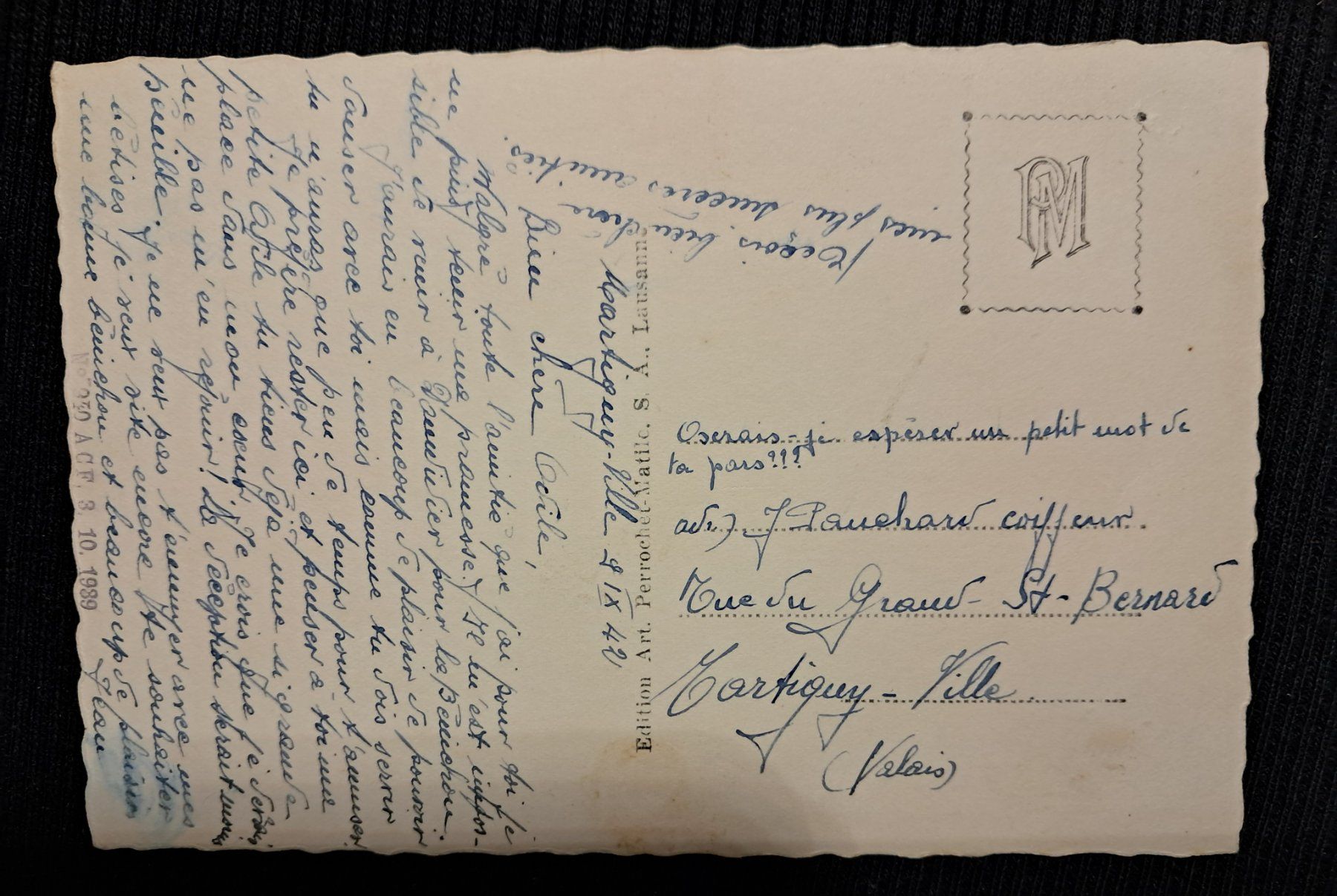 Cartes postales: MARTIGNY 1942 – D'occasion à Ponto Valentino par giorgia06 1