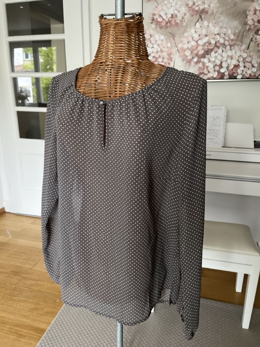 S.Oliver Blusen: Bluse mit Pünktchenmuster, grau, S. Oliver, 38 – Gebraucht aus Solothurn von Bobesch08 1