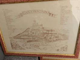 5x Stampe - Fortezza di Castrocaro firmate - (+ 1 cornice )