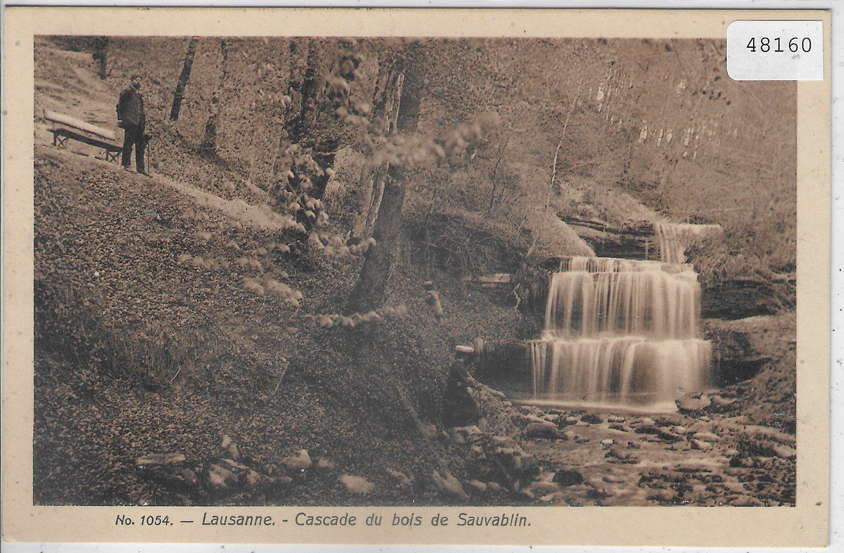 Cartoline postali: Lausanne -Cascade du bois de Sauvablin - animee – Usato da Ettingen venduto da Kartenplanet