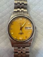 Seiko 5 Automatic Herrenuhr,gelbes Zifferblatt mit 21 Jewels