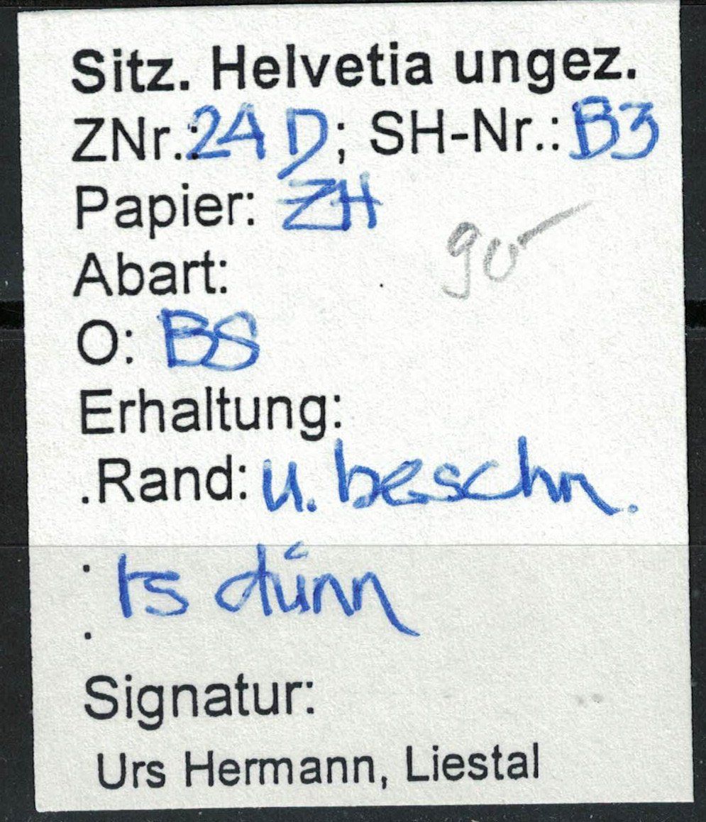 Tutti i francobolli: Strubel 24D gestempelt mit Befund Herrmann – Usato da Bern venduto da bae_958f 2