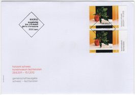 Horizont Schweiz Liechtenstein Marken auf illustriertem FDC