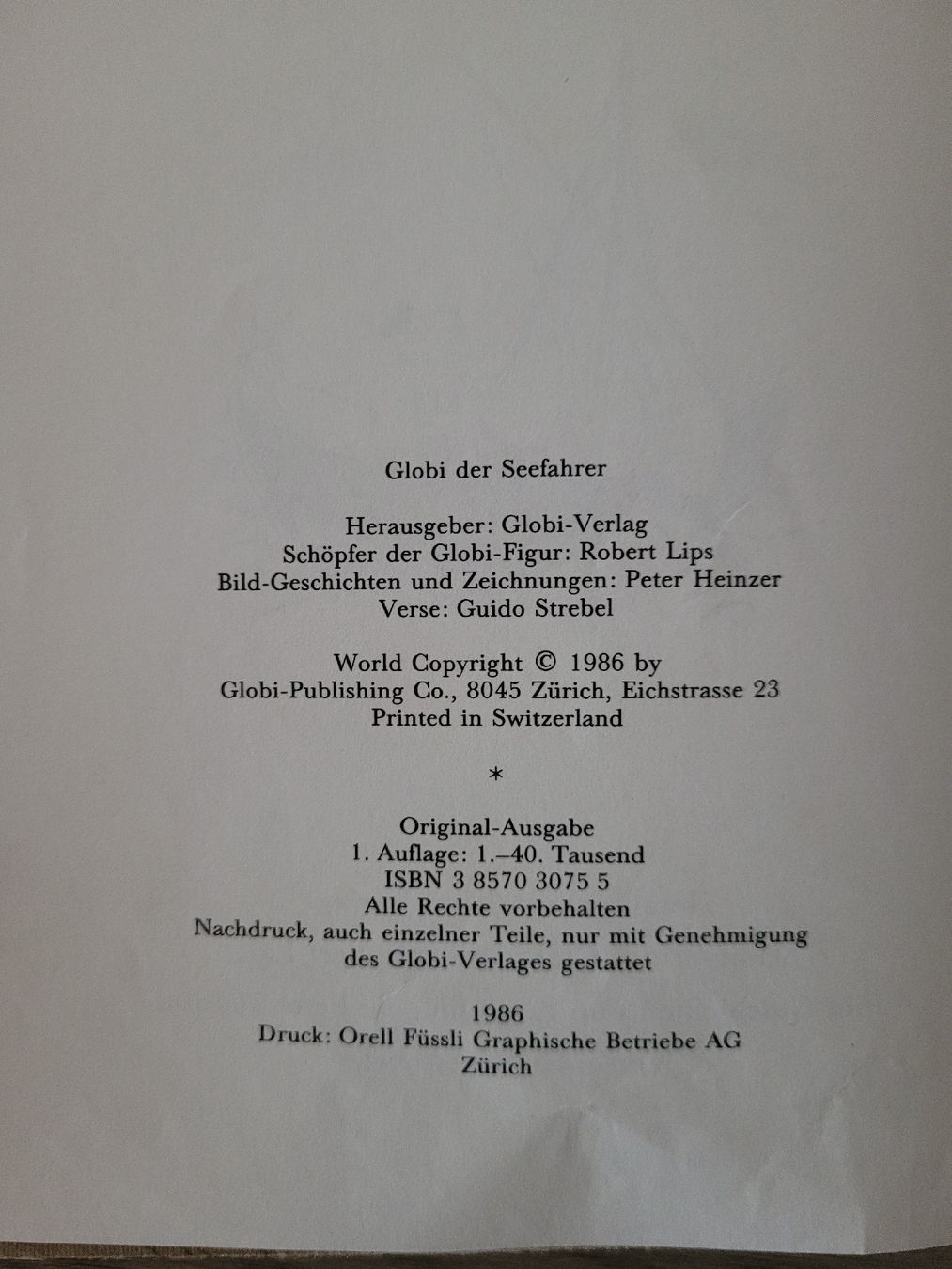Libri: Globi der Seefahrer - Kinderbuch Klassiker – Usato da Perlen venduto da Safari_23 1