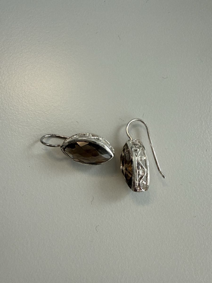 Ohrringe & -stecker: Elegante Ohrhänger Silber mit Rauchquarz – Gebraucht aus Bassersdorf von padriga68