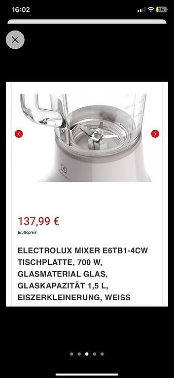 Elettrodomestici da cucina: Stand Mixer Elektrolux Blender e6tb1-4cw  – Usato da Winterthur venduto da Samantha59 3